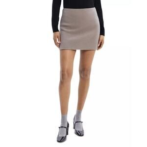 Theory Women New Divide Wool/Cashmere Double Face A-line Mini Skirt Size US 12